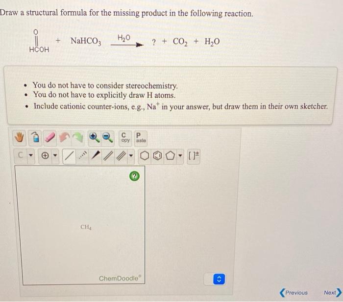 Solved Draw a structural formula for the missing product in | Chegg.com
