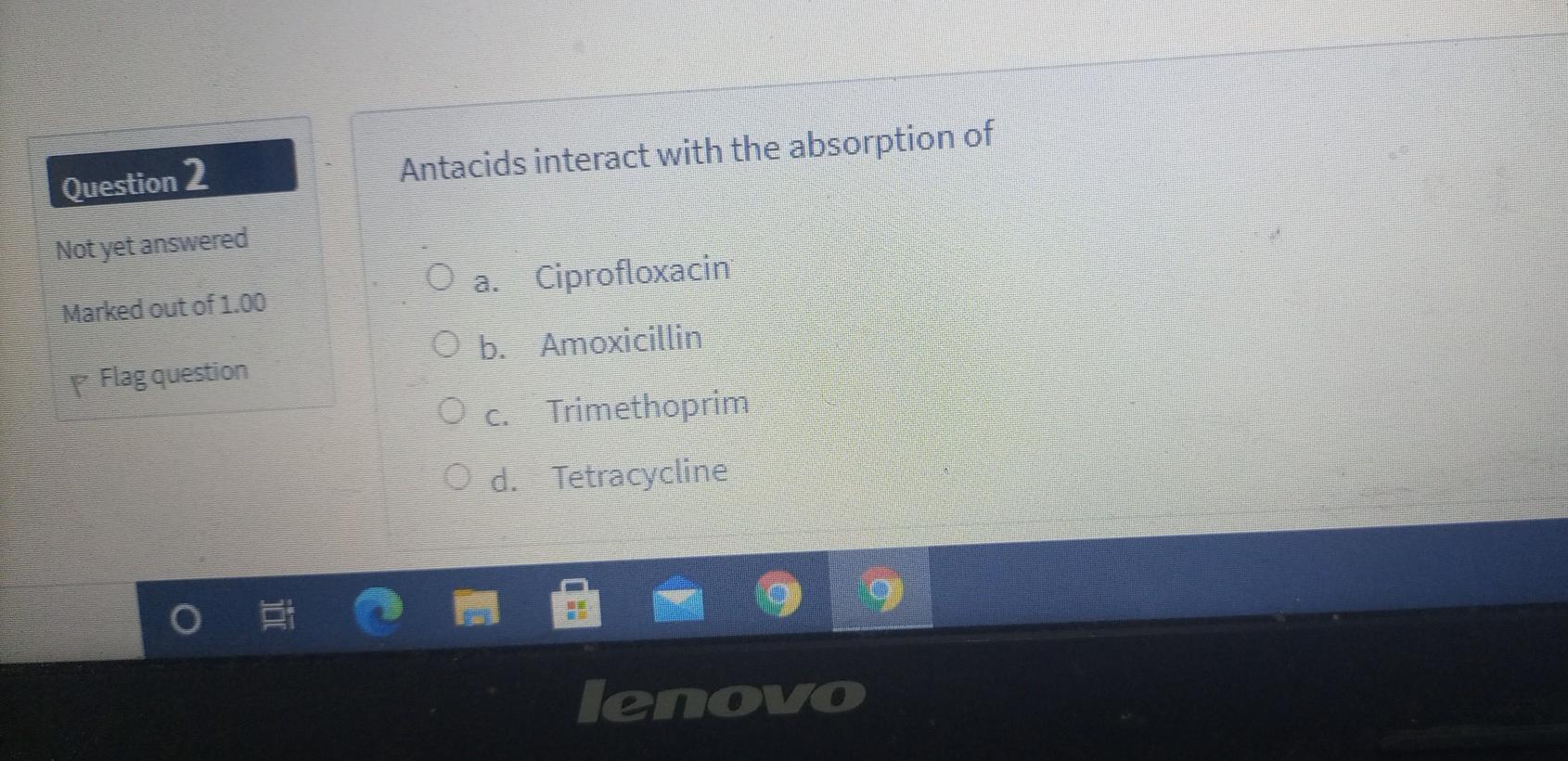 Solved Antacids interact with the absorption of Question 2