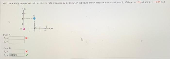 Solved Find the x and y components of the electric field | Chegg.com