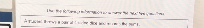 Solved Use the following information to answer the next five | Chegg.com