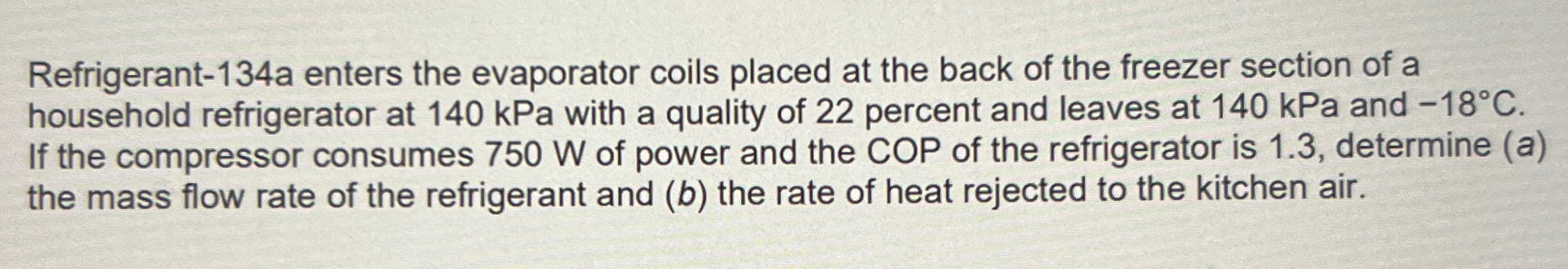 Solved Refrigerant-134a Enters The Evaporator Coils Placed | Chegg.com