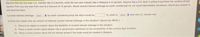 Solved Assume that the one-year U.S. interest rase is 6 | Chegg.com