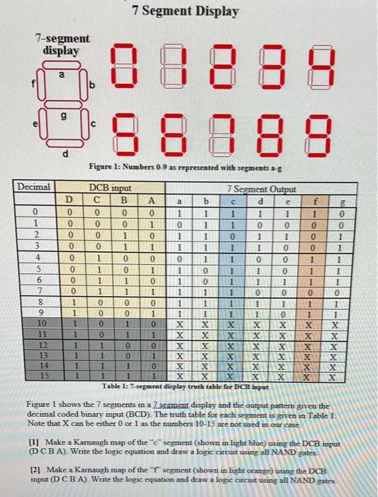 Solved 7 Segment Display 7-segment display a O 82 39 88889 g | Chegg.com