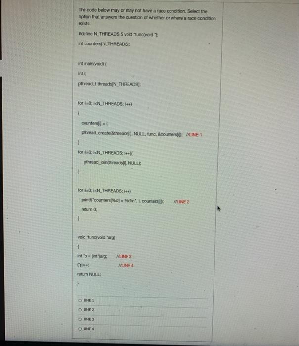 Solved The code below may or may not have a race condition | Chegg.com
