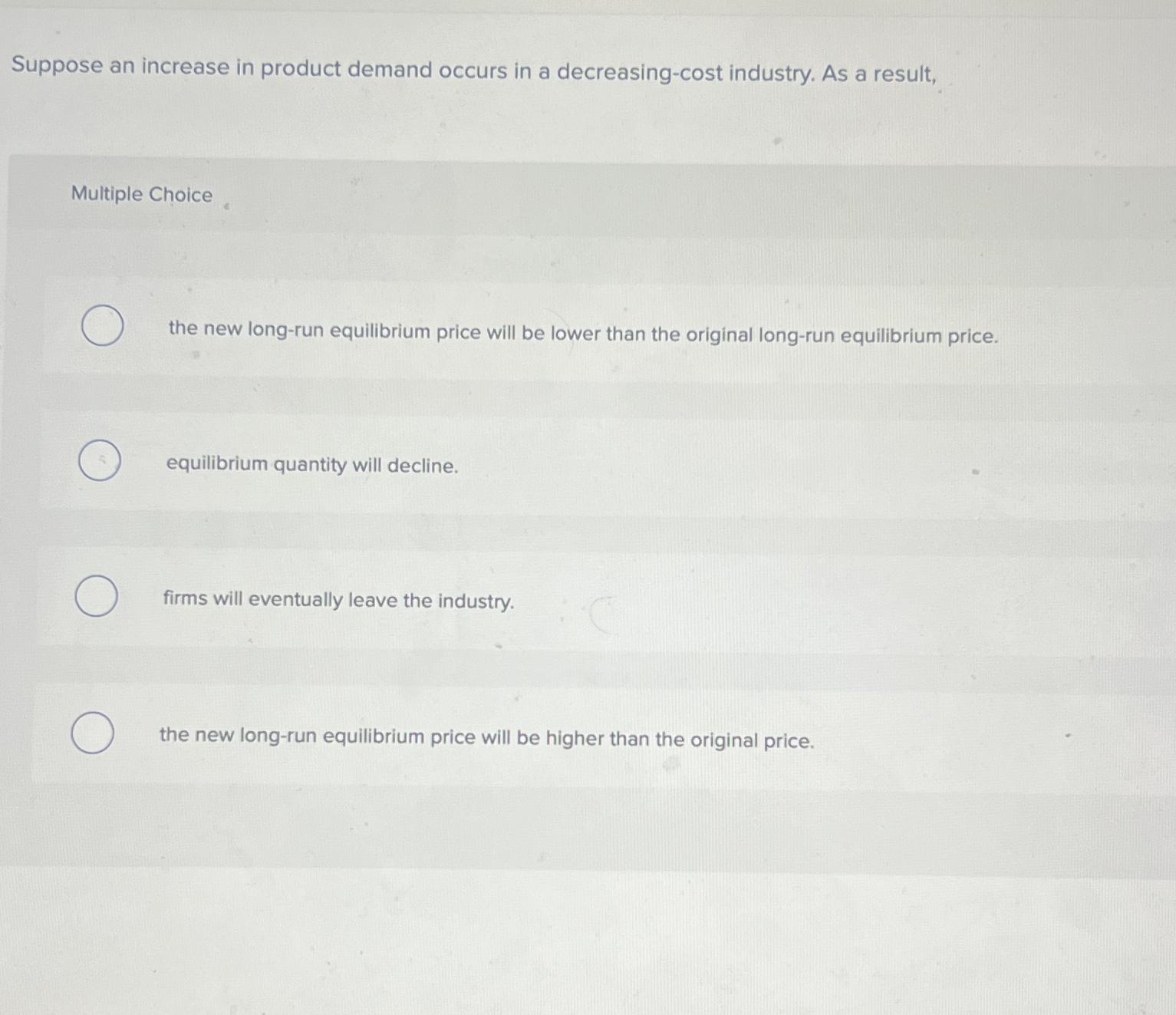 Solved Suppose an increase in product demand occurs in a | Chegg.com