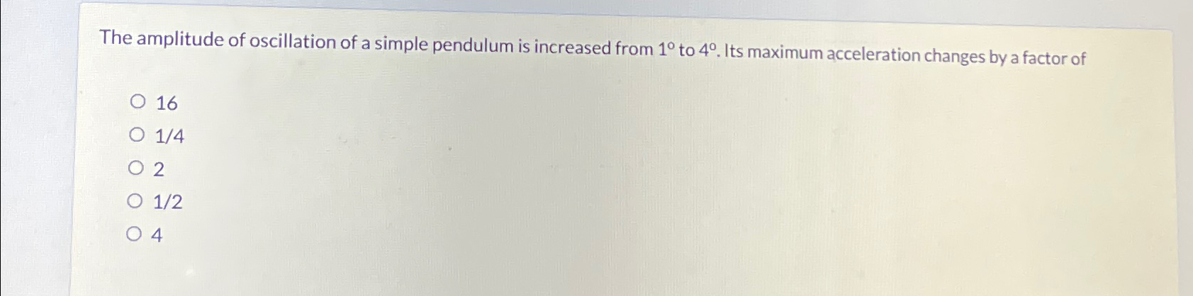Solved The amplitude of oscillation of a simple pendulum is | Chegg.com