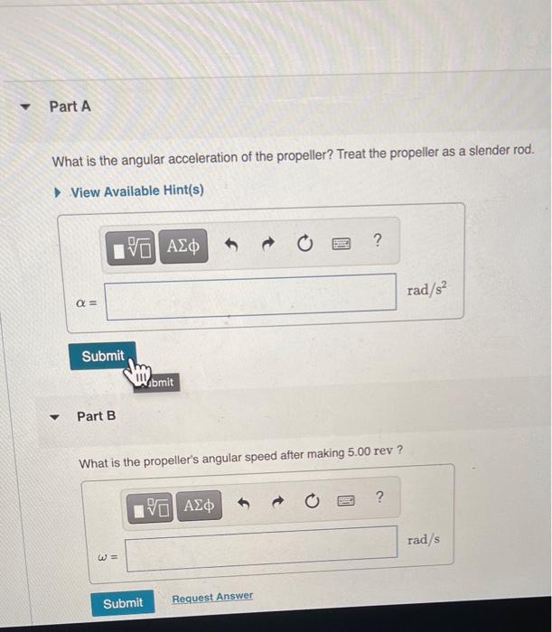 Solved An airplane propeller is 3.08 m in length (from tip | Chegg.com