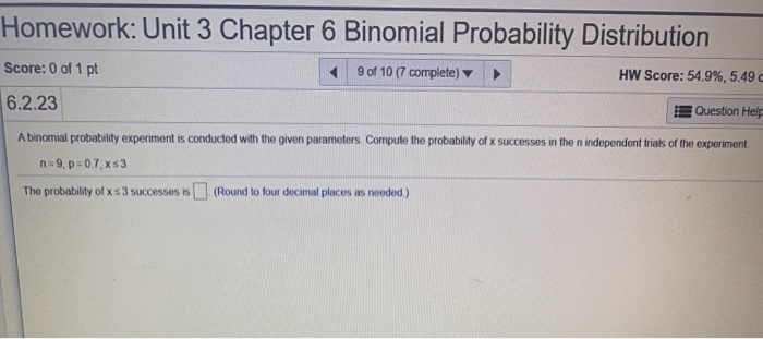 Solved Homework: Unit 3 Chapter 6 Binomial Probability | Chegg.com