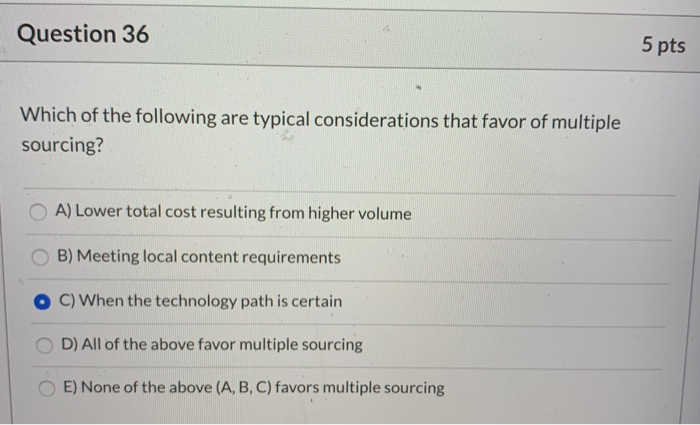 Solved Question 36 5 pts Which of the following are typical | Chegg.com