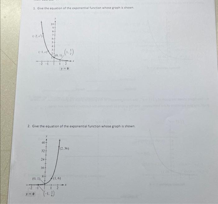 give the equation of the exponential function whose graph is shown