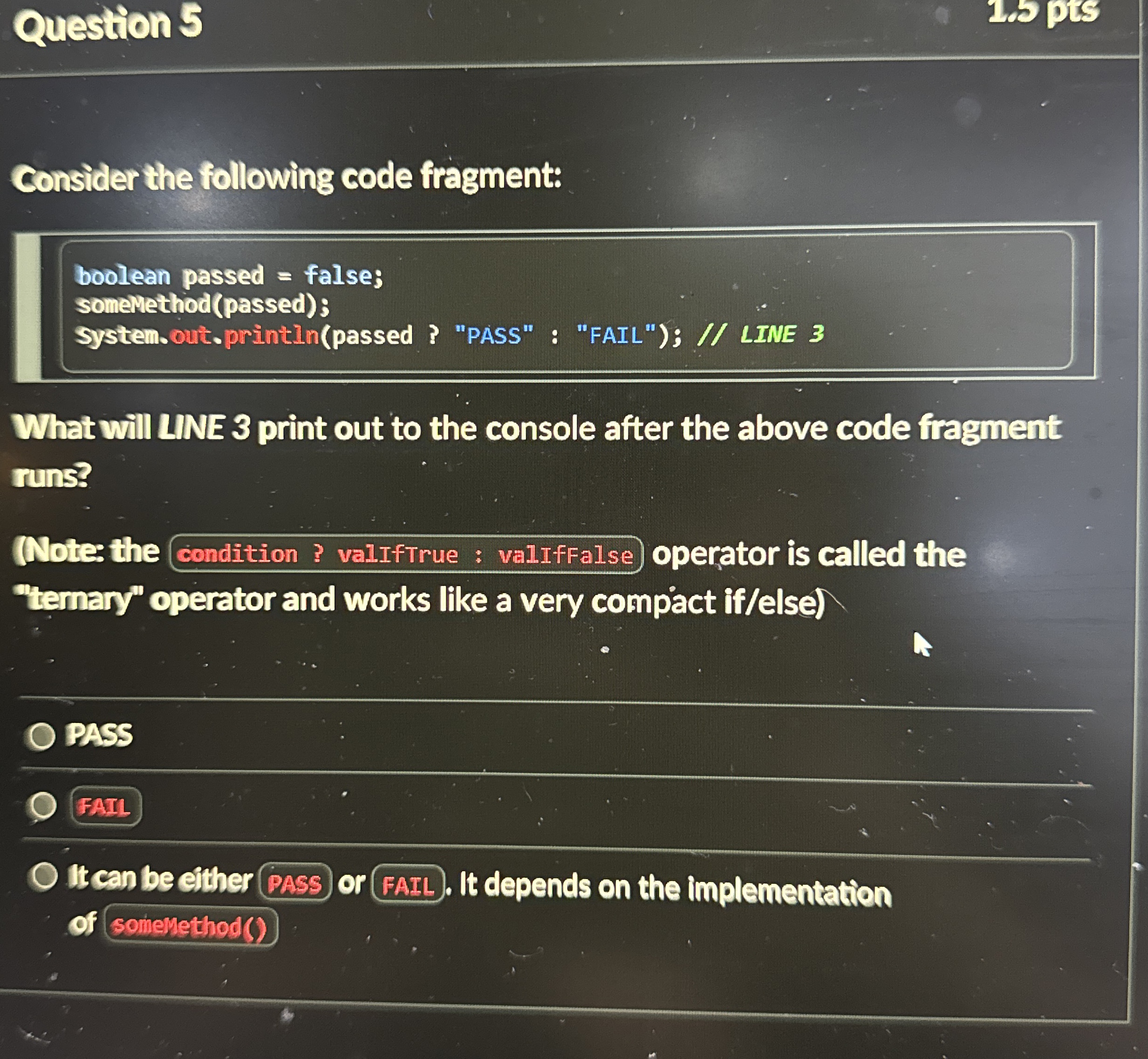Solved Question 5Consider the following code | Chegg.com