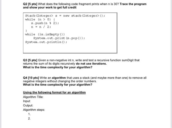 Solved Q2 [5 pts] What does the following code fragment | Chegg.com
