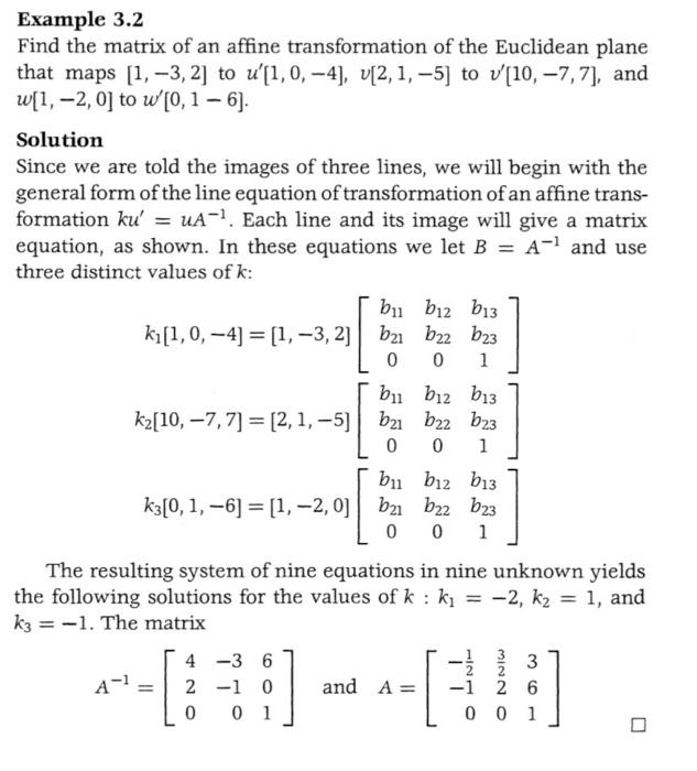 Solved 4. Find the matrix of an affine transformation that | Chegg.com