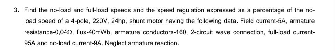 Solved Find the no-load and full-load speeds and the speed | Chegg.com