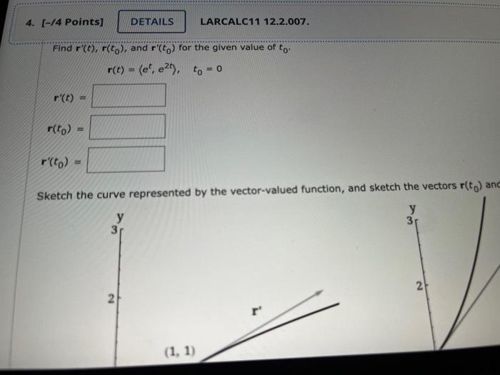 Solved Find r(t),r(t0), and r(t0) for the given value of t0. | Chegg.com