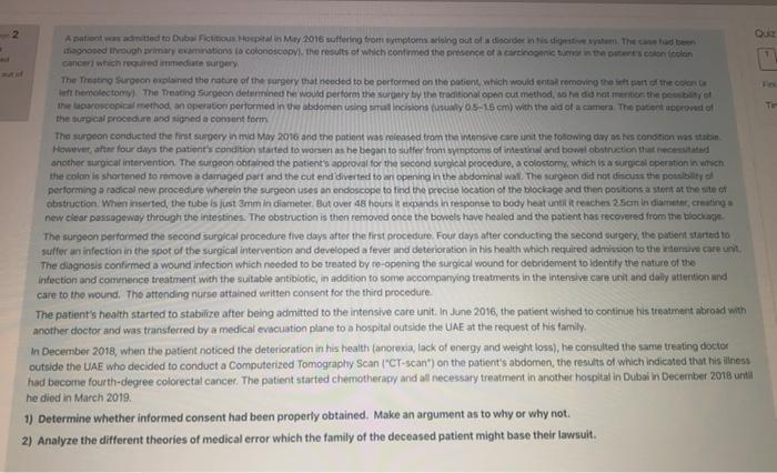 2 A nation was dritted to Dubai Fiction Hospital May 2016 suffering from symptoms seising out of disorder in die wystem. The