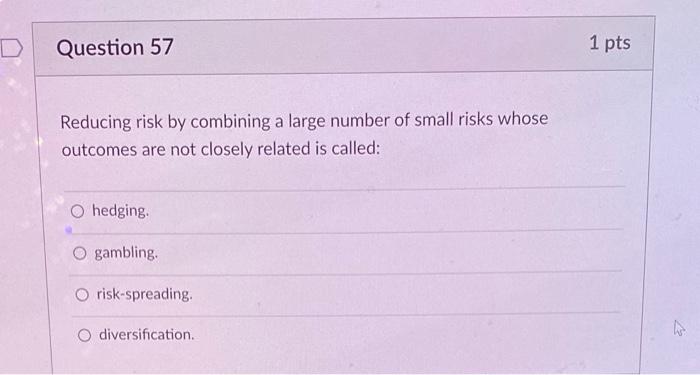 Solved Reducing risk by combining a large number of small | Chegg.com