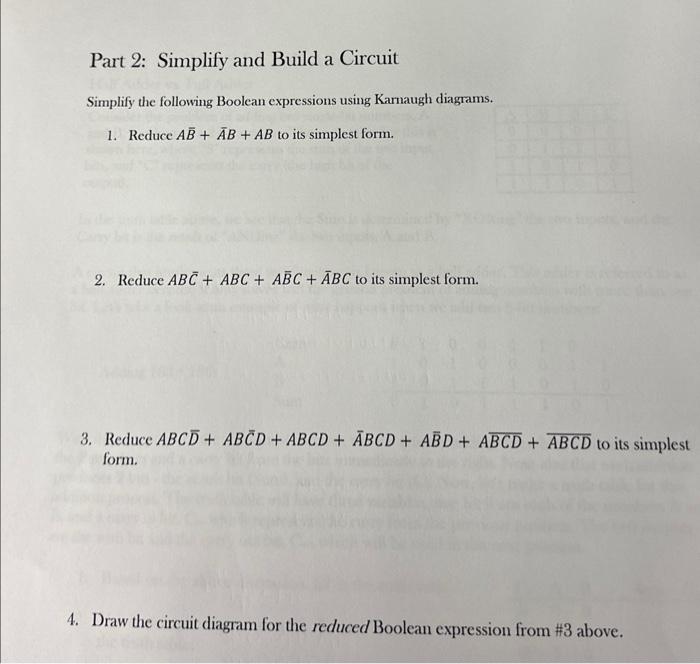 Solved Simplify The Following Boolean Expressions Using | Chegg.com