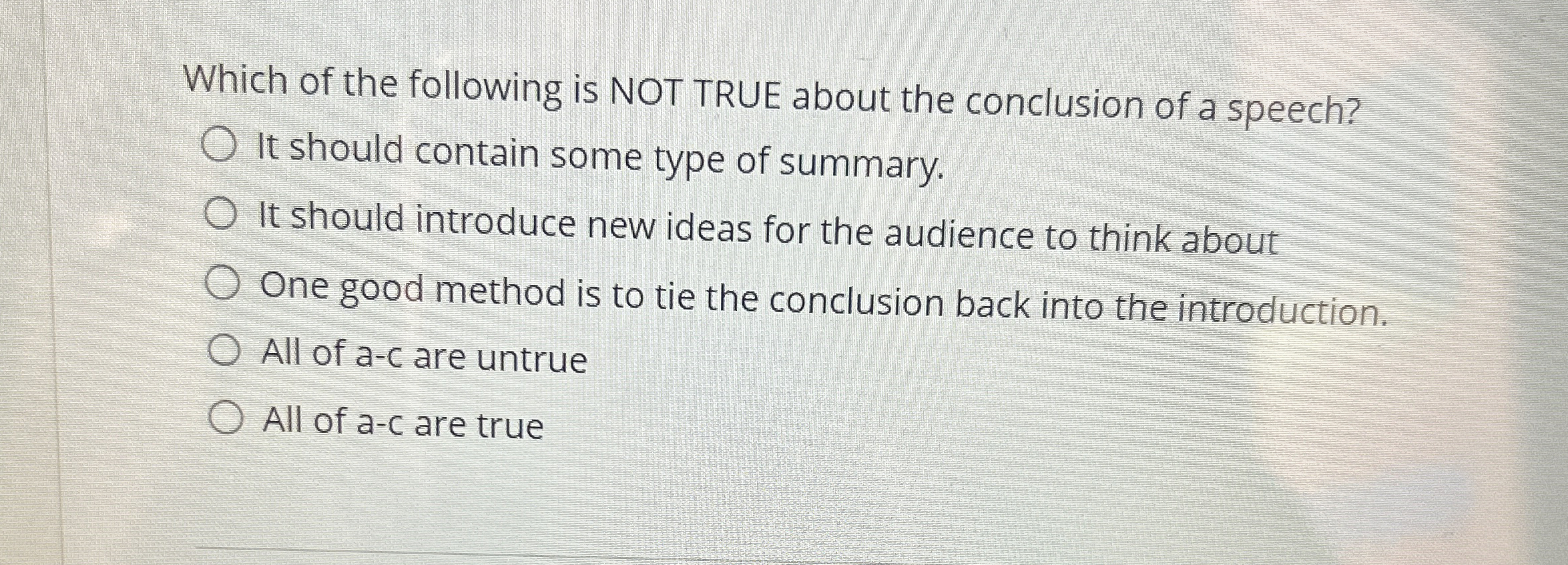 Solved Which of the following is NOT TRUE about the | Chegg.com