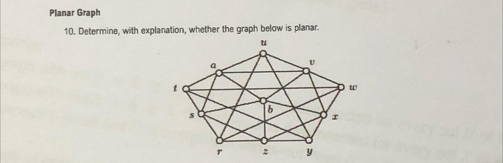 Solved Planar Graph10. ﻿Determine, with Precise explanation, | Chegg.com