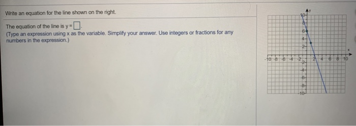 Solved Write an equation for the line shown on the right. | Chegg.com