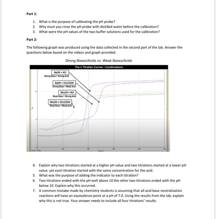 Solved Part 1 1. What is the purpose of calibrating the pH