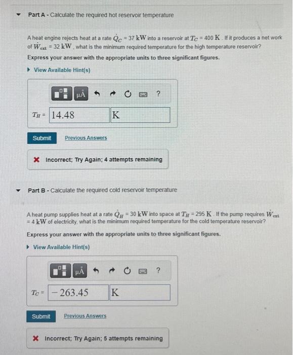 Solved Learning Goal: To apply the first and second laws of | Chegg.com