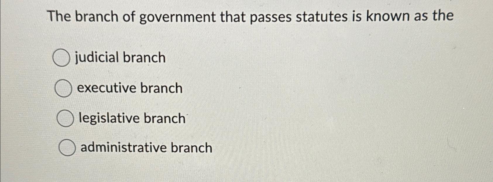 branch of government passes laws