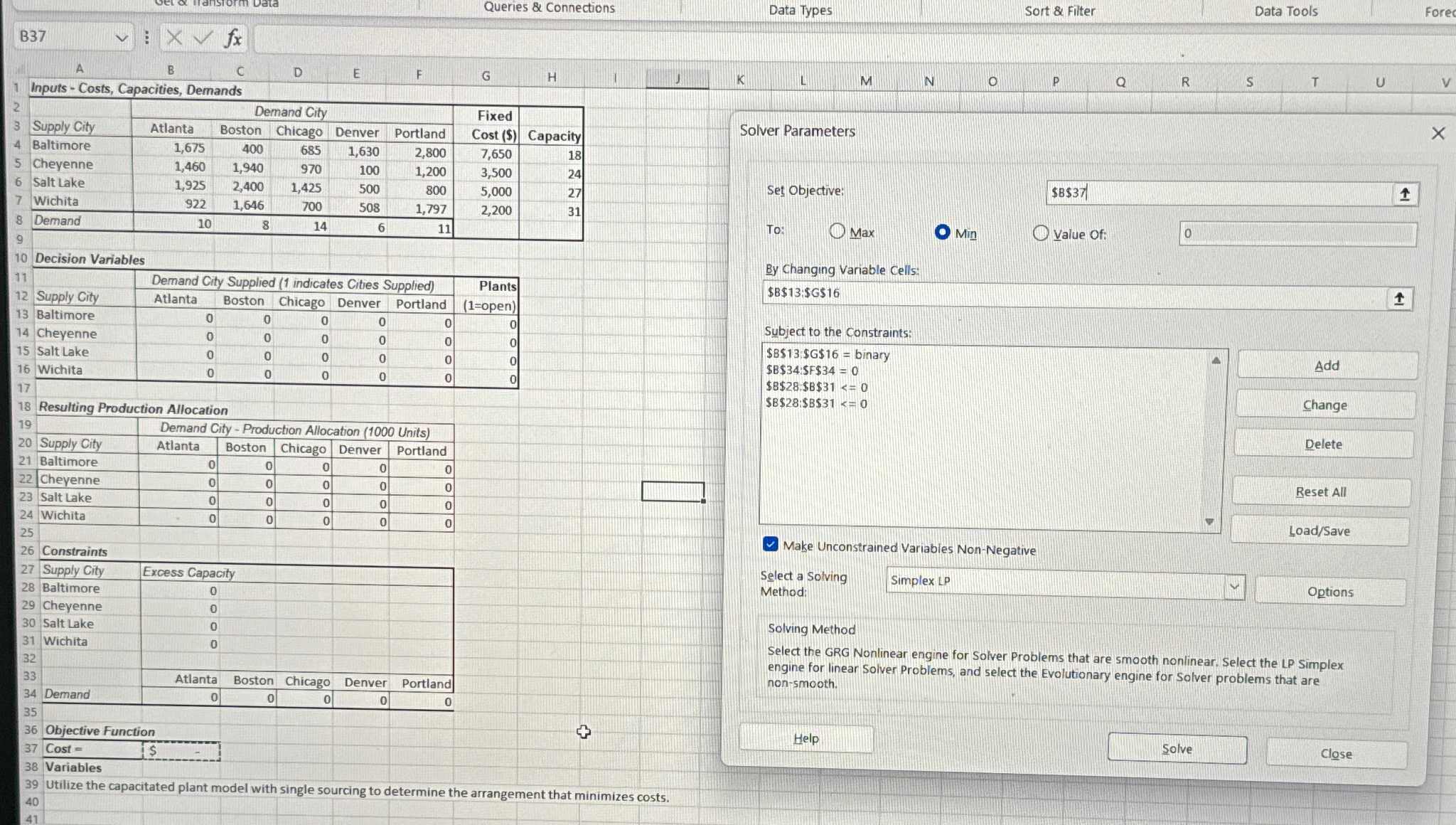 Solved Please show/explain how to use Excel solver for | Chegg.com