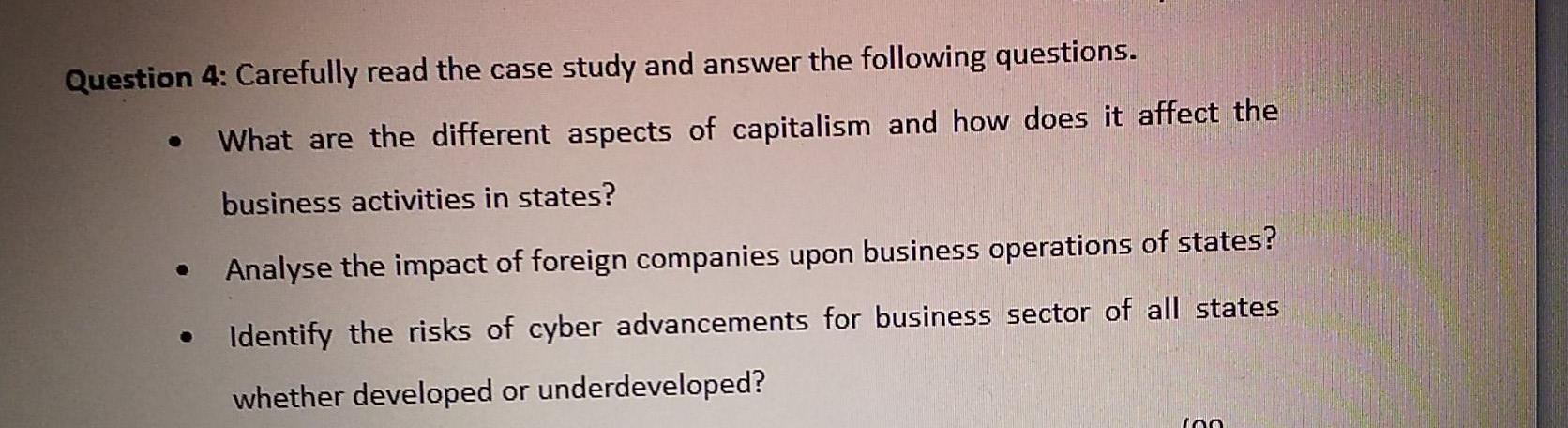 Solved Question 4: Carefully read the case se study and | Chegg.com