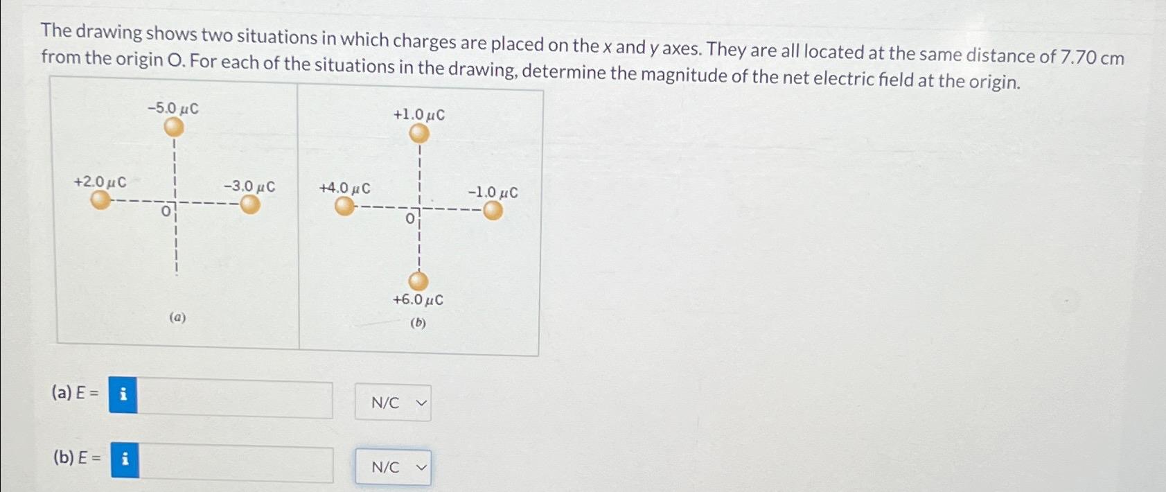 Solved The drawing shows two situations in which charges are