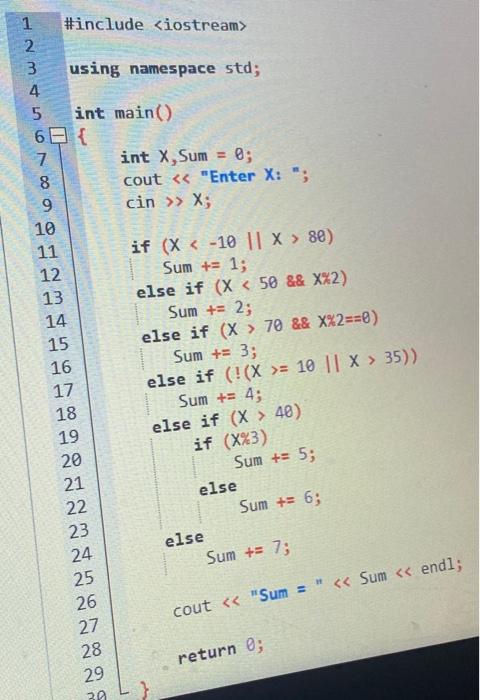 Solved #include 1 2. 3 using namespace std; 4 5 int main() | Chegg.com