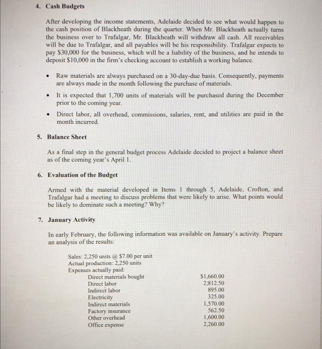 Solved BLACKHEATH MANUFACTURING COMPANYREVISITED Part 1 Mr.