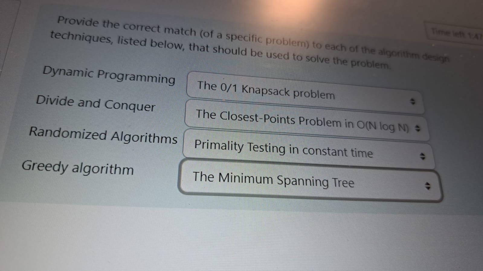 Solved Provide the correct match (of a specific problem) ﻿to | Chegg.com
