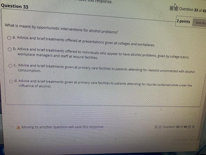 Solved esponse Question 33 w Question 33 of 45 2 points Save | Chegg.com