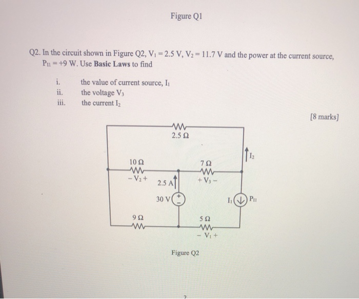Solved Figure Q1 Q2. In the circuit shown in Figure Q2, V = | Chegg.com