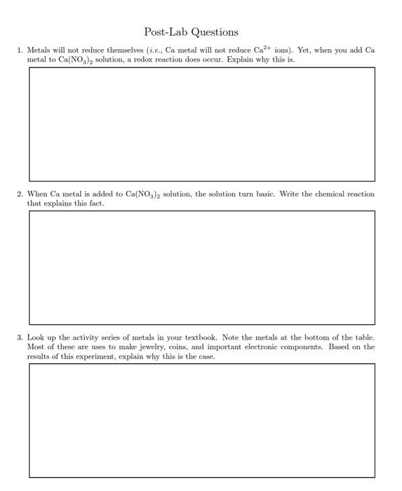 Solved Metal Calcium Copper Iron Magnesium Tin Solution Zine | Chegg.com