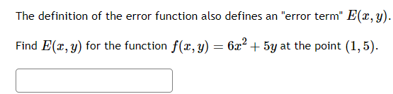Solved The definition of the error function also defines an | Chegg.com