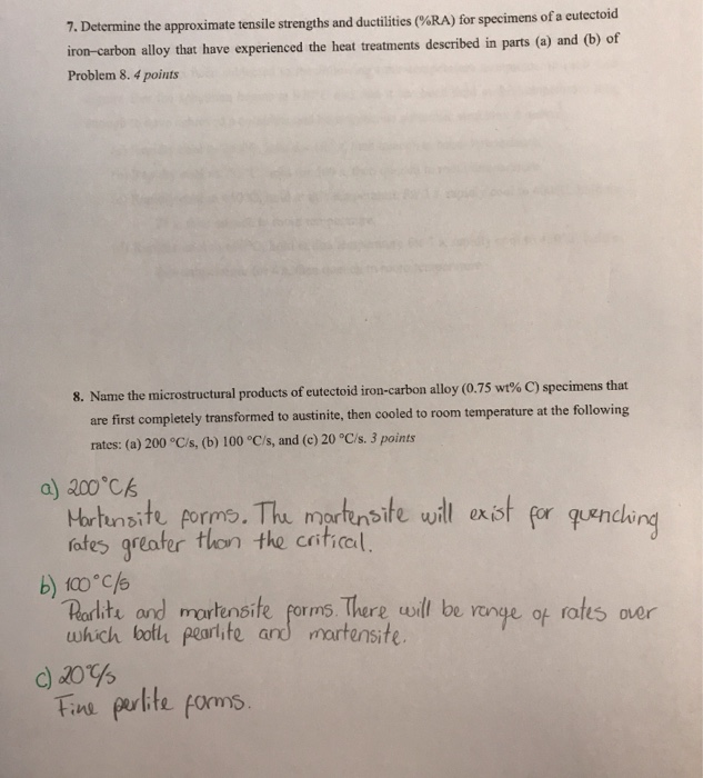 Solved 7. Determine The Approximate Tensile Strengths And | Chegg.com