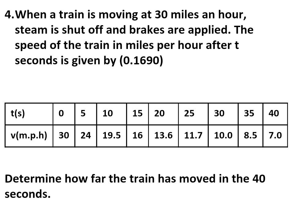 Solved 4 When A Train Is Moving At 30 Miles An Hour Steam Chegg Com