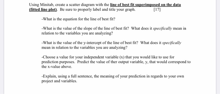 Solved -What is the equation for the line of best fit?-what | Chegg.com