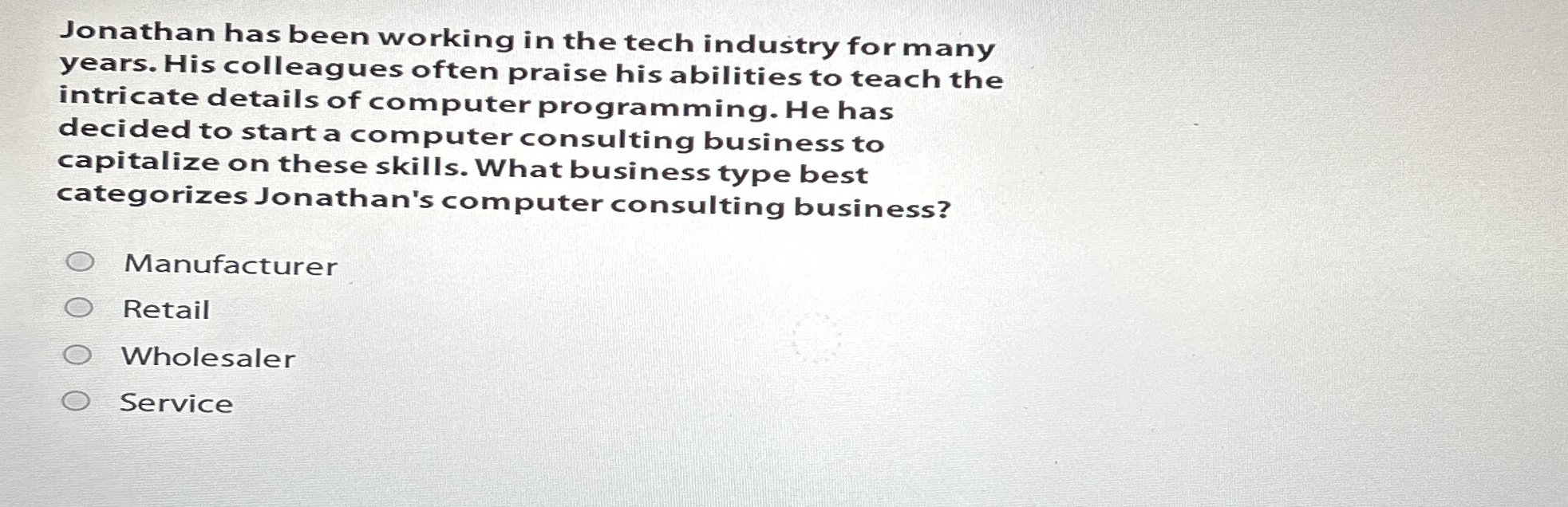 Solved Jonathan has been working in the tech industry for | Chegg.com
