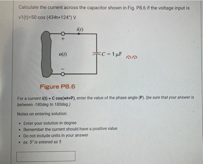 Solved Calculate the current across the capacitor shown in | Chegg.com
