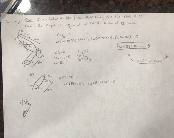 Solved 05 II 6.129 The Pin At B Is Attached To Member ABC | Chegg.com