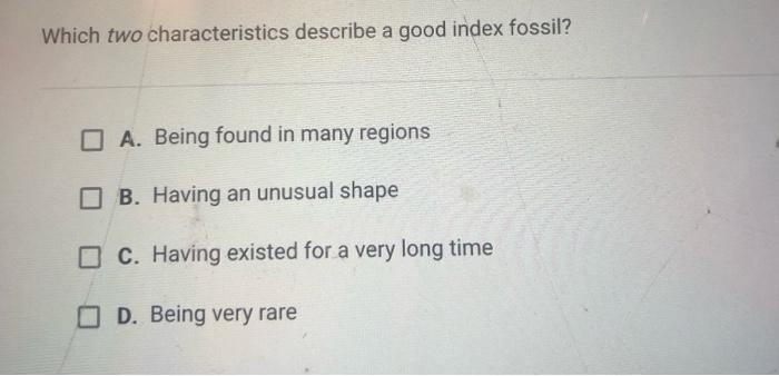 Solved Which two characteristics describe a good index 