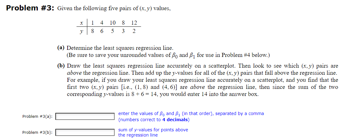 Solved Problem #3(a):Problem #3(b):enter The Values Of β0 | Chegg.com