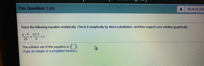 Solved This Question: 5 pts 28 of 32 (24 Solve the following | Chegg.com