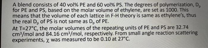 Solved Please answer POLYMER engineering problem if you know | Chegg.com
