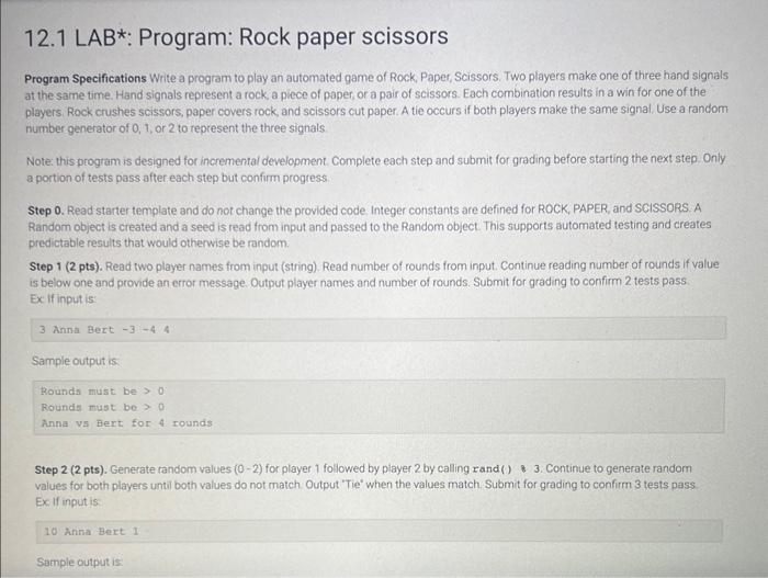 Solved Program Specifications Write a program to play an | Chegg.com