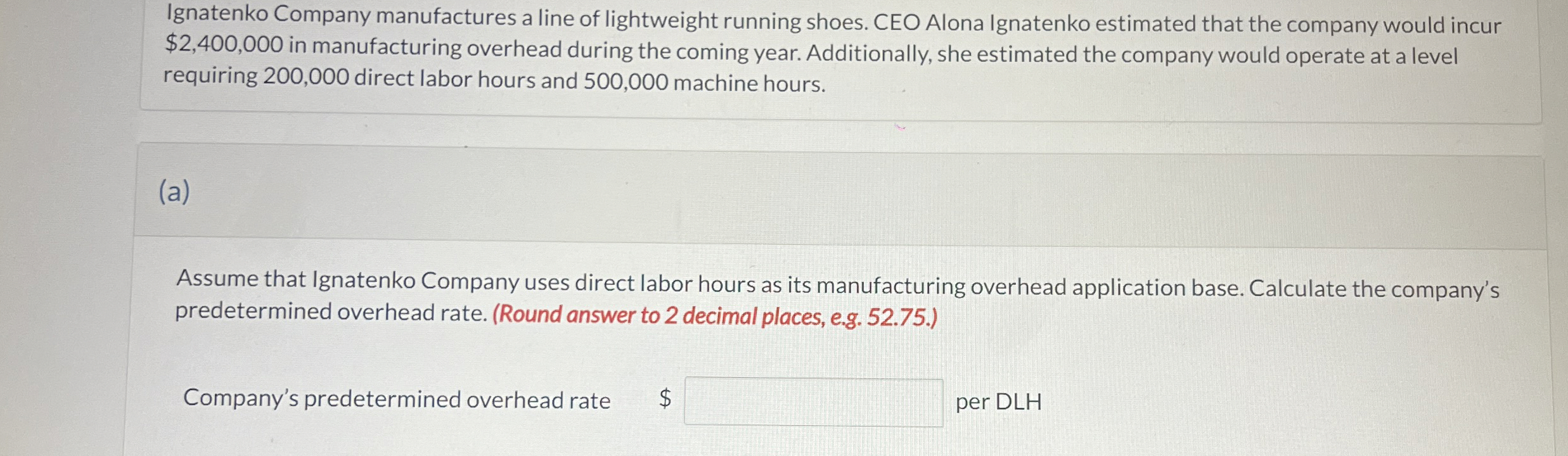 Ignatenko Company manufactures a line of lightweight | Chegg.com